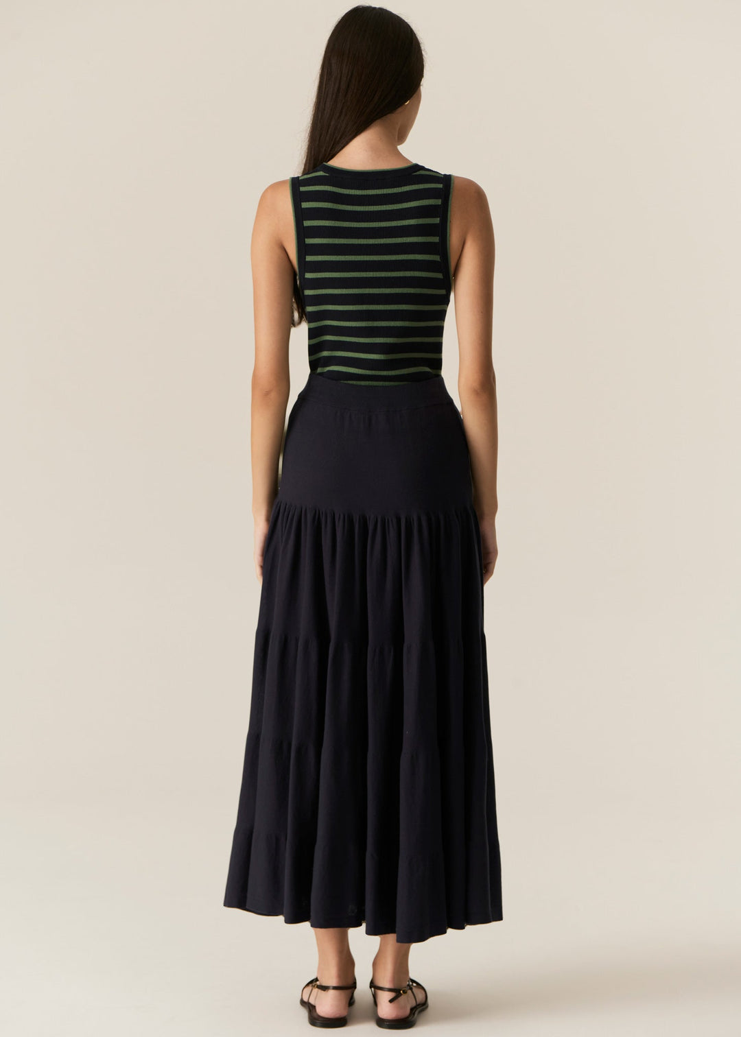 Luca Knit Tank - Ink / Green POL