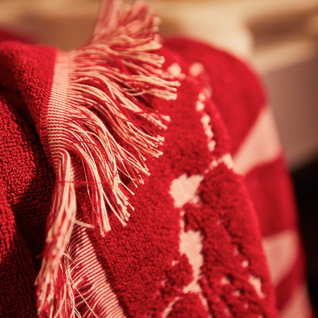 Lucia Face Washer / Set of 2 - Crimson - Stanleyandstone