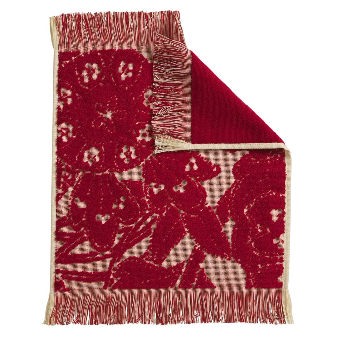 Lucia Face Washer / Set of 2 - Crimson - Stanleyandstone