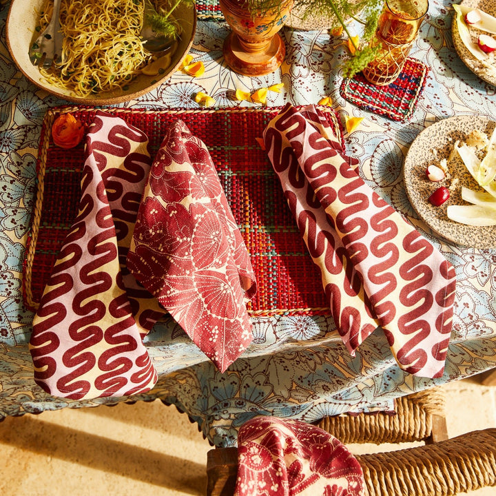Lucia Napkin Set - Crimson home Sage & Clare