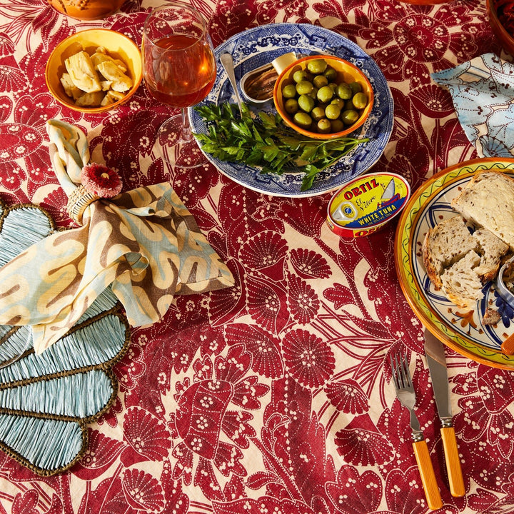 Lucia Round Table Cloth - Crimson home Sage & Clare