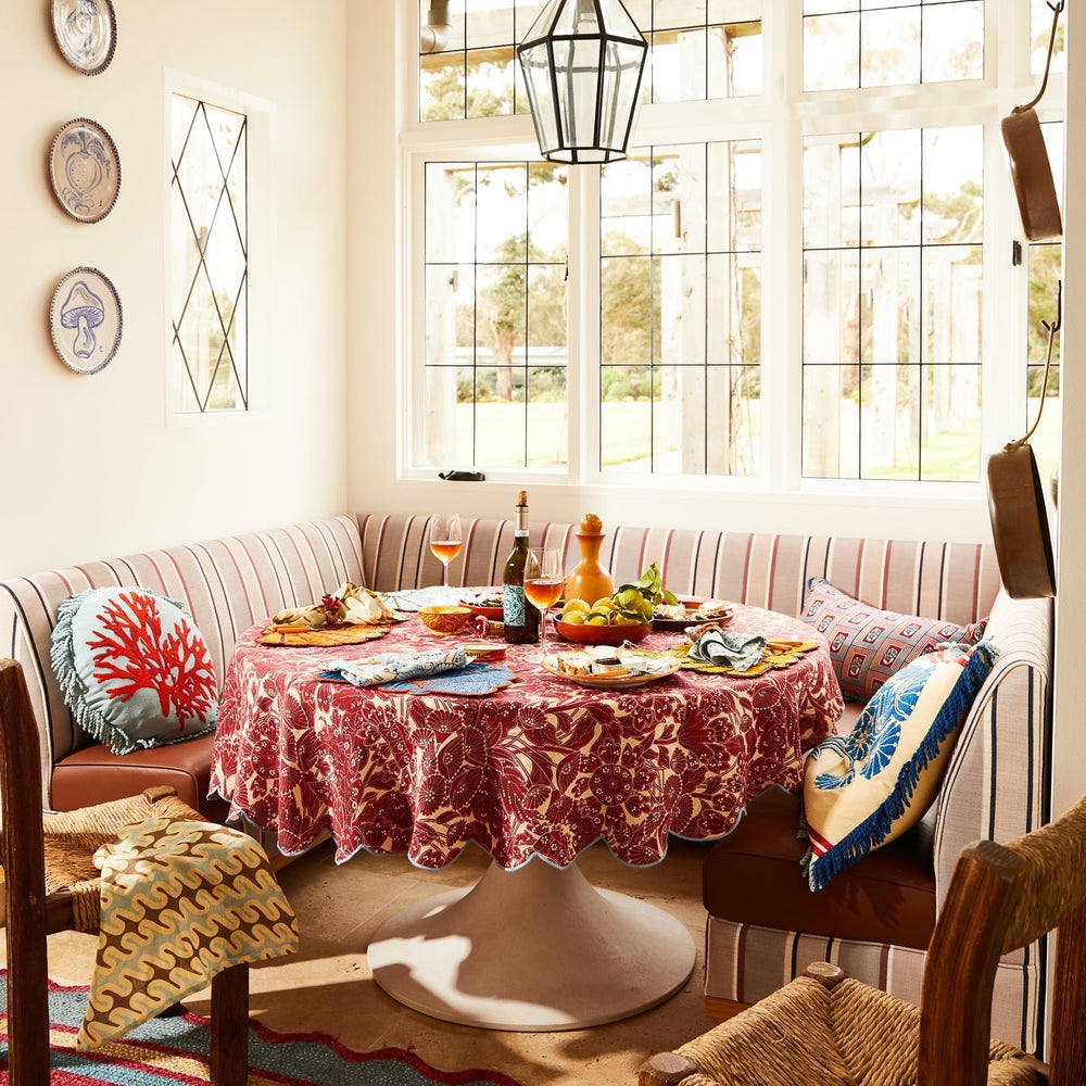 Lucia Round Table Cloth - Crimson home Sage & Clare