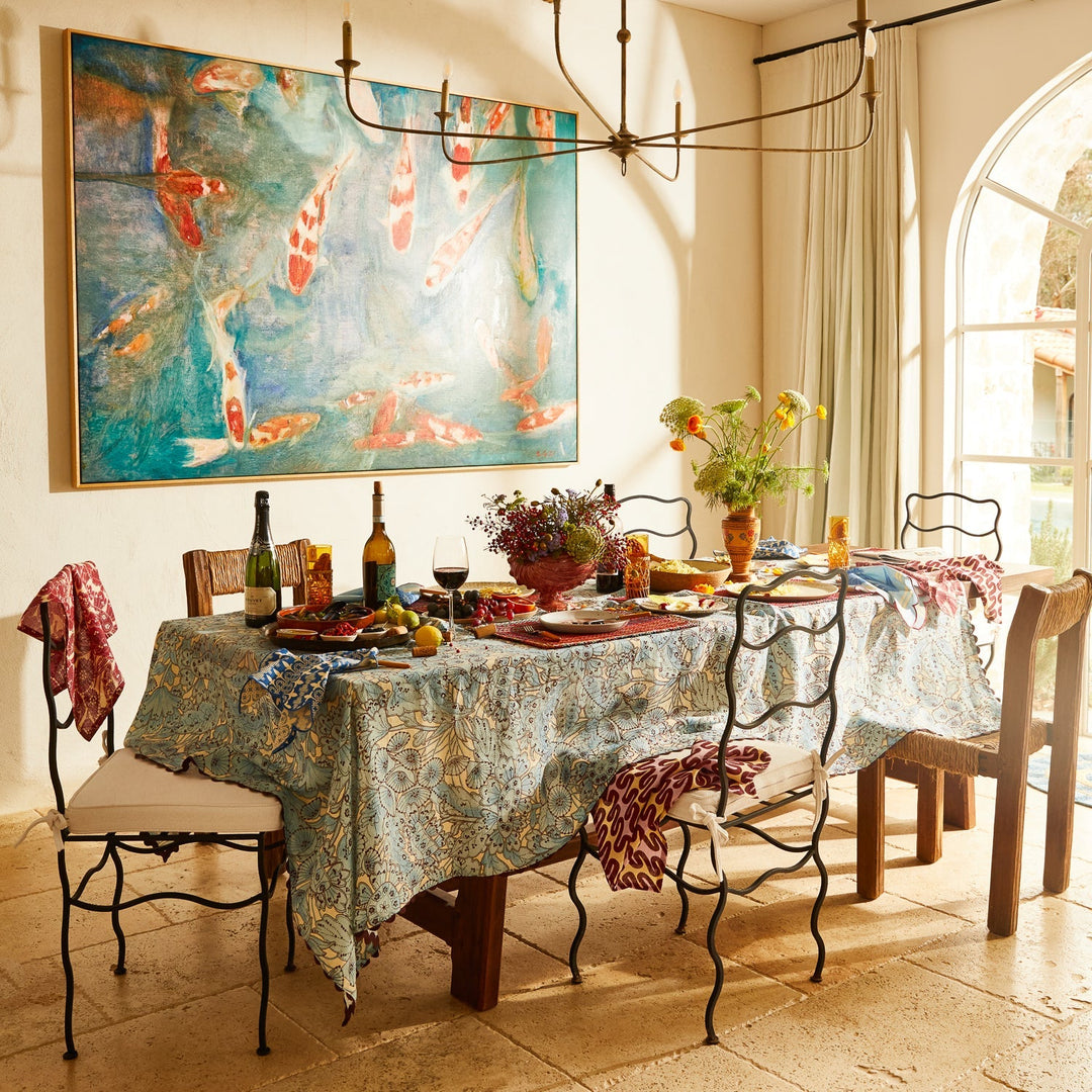 Lucia Table Cloth - Cerulean - Stanleyandstone