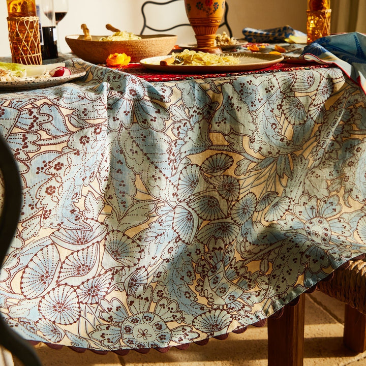 Lucia Table Cloth - Cerulean - Stanleyandstone