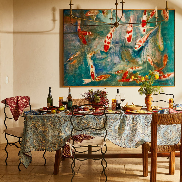 Lucia Table Cloth - Cerulean - Stanleyandstone