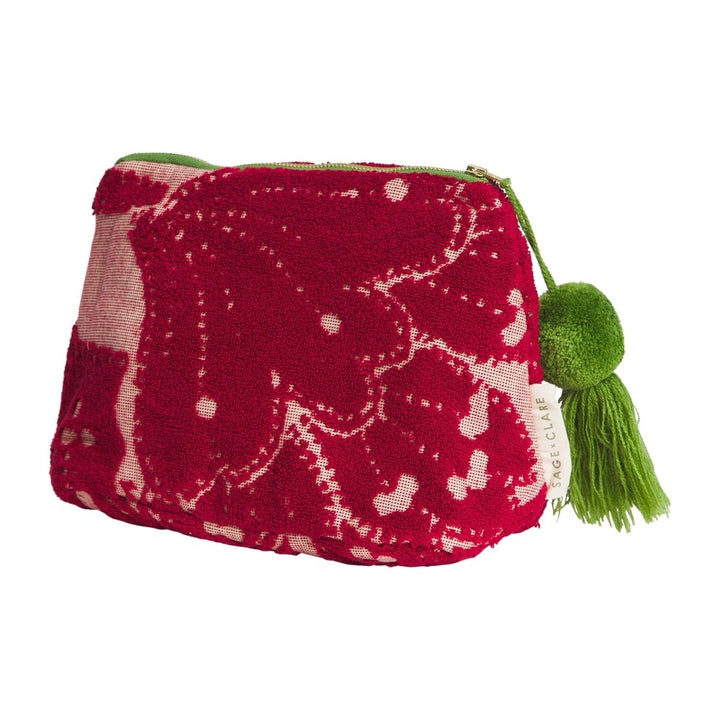 Lucia Terry Pouch - Crimson Cosmetic &amp; Toiletry Bags Sage &amp; Clare