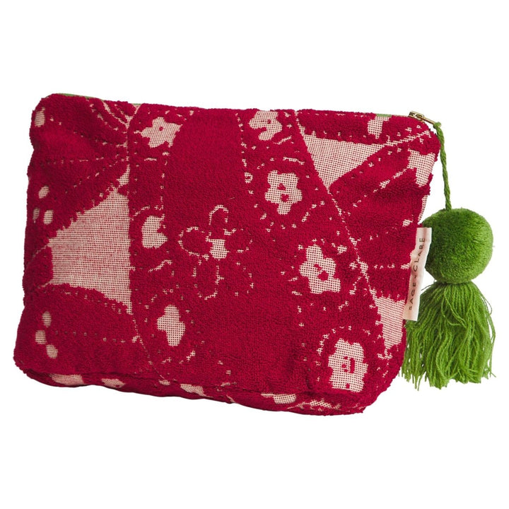 Lucia Terry Pouch - Crimson Cosmetic &amp; Toiletry Bags Sage &amp; Clare Small