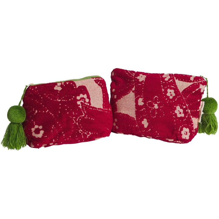 Lucia Terry Pouch - Crimson Cosmetic &amp; Toiletry Bags Sage &amp; Clare
