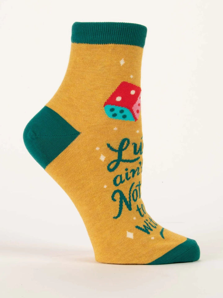 Luck ain't Nothing Socks socks Blue Q Socks