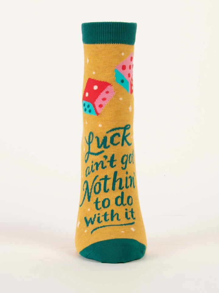 Luck ain't Nothing Socks socks Blue Q Socks