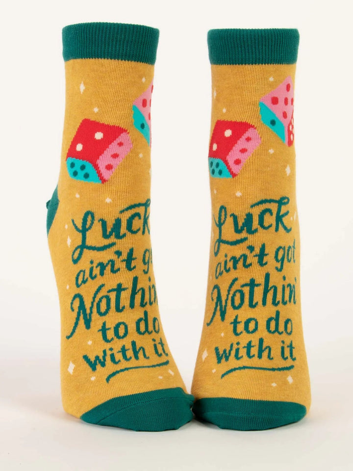 Luck ain't Nothing Socks socks Blue Q Socks
