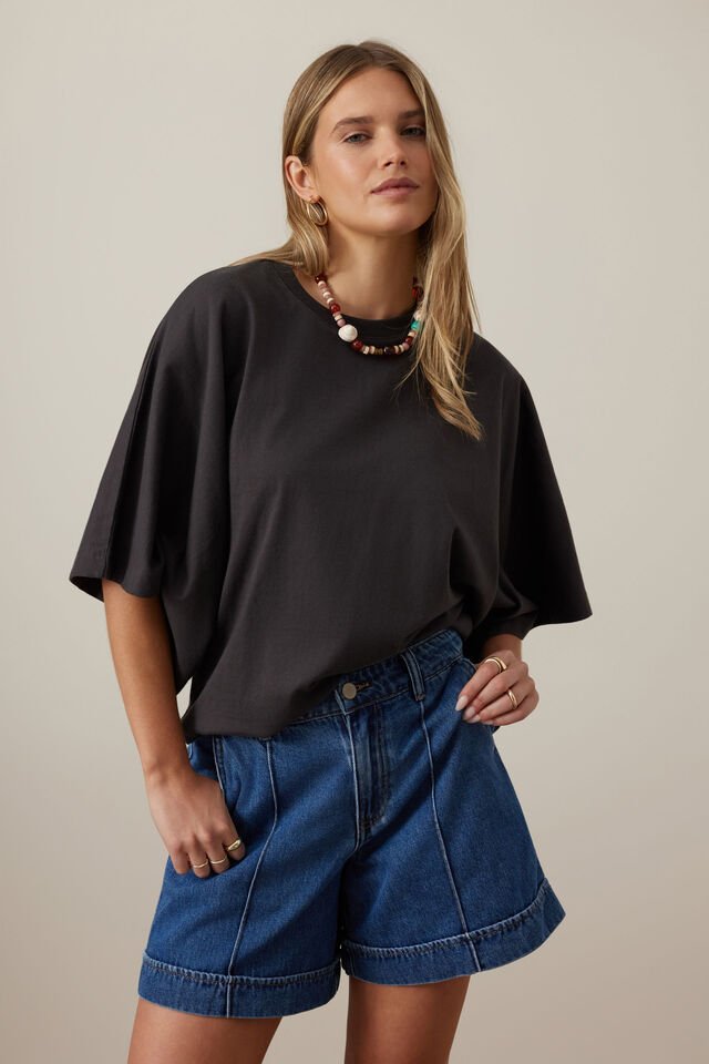 Lucy Relaxed Sleeve Tee Ceres Life XXS PHANTOM