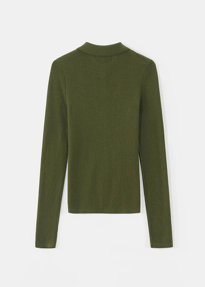 Lulu Ribbed Cardigan - Olive Alete