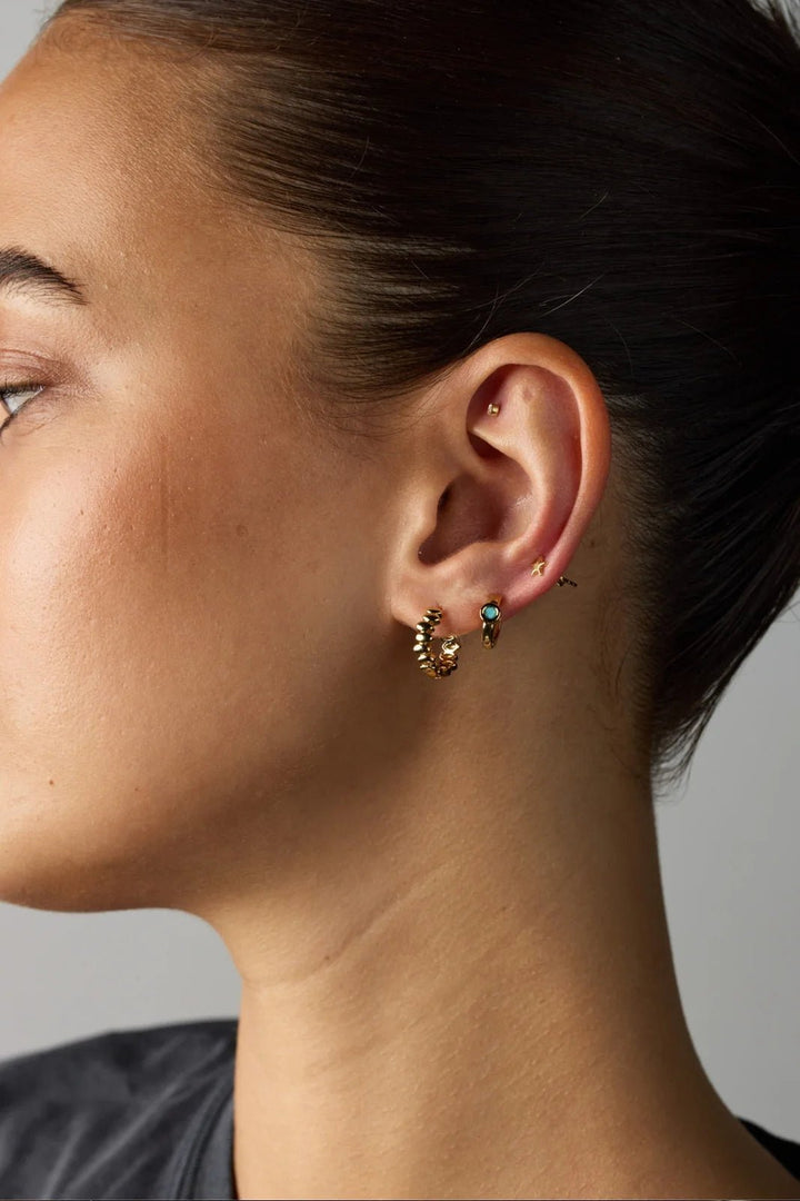 Luna Huggie - Tortoise Gold earing Zafino Jewellery