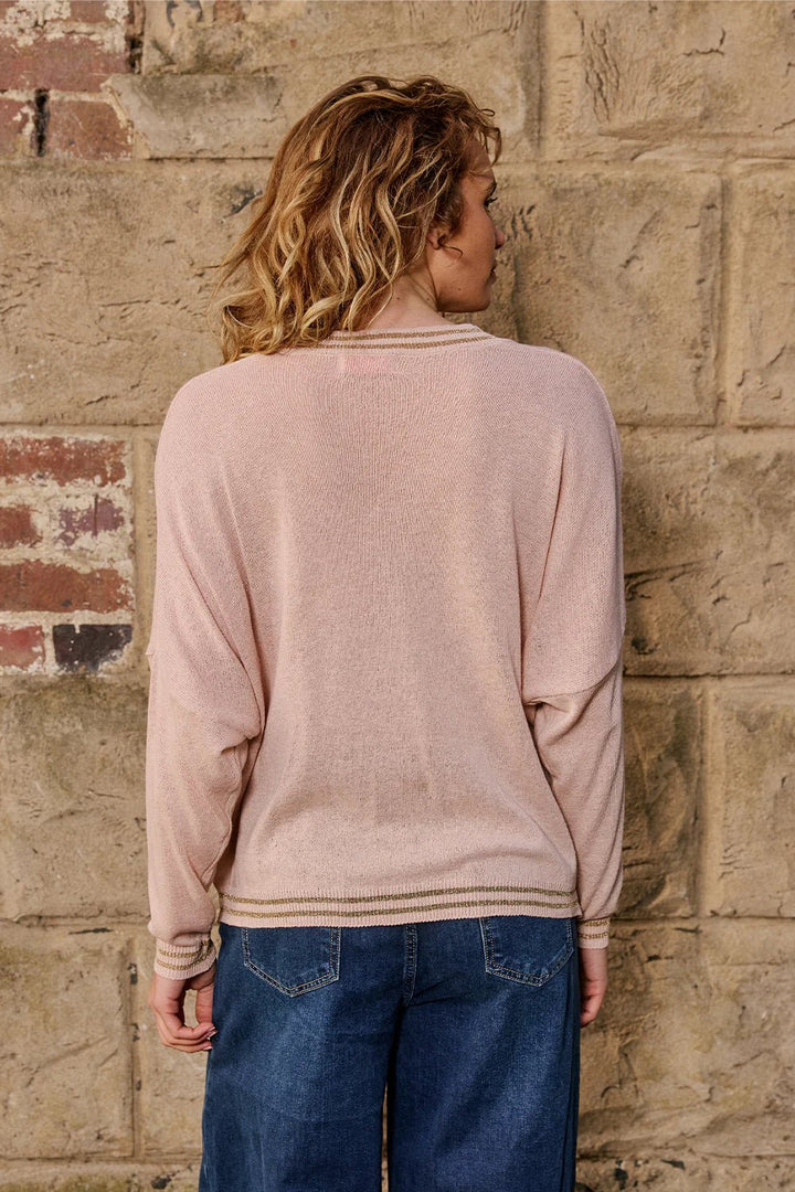 Lurex College Knit - Cipria - Dusty Pink Italian Star