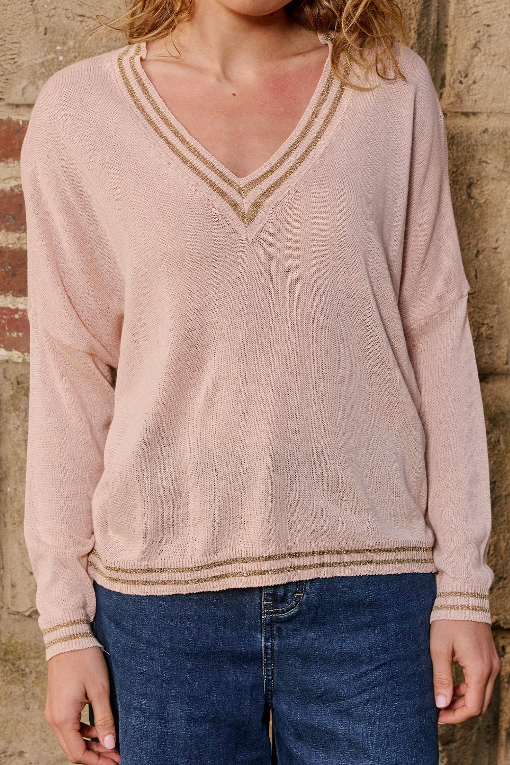 Lurex College Knit - Cipria - Dusty Pink Italian Star