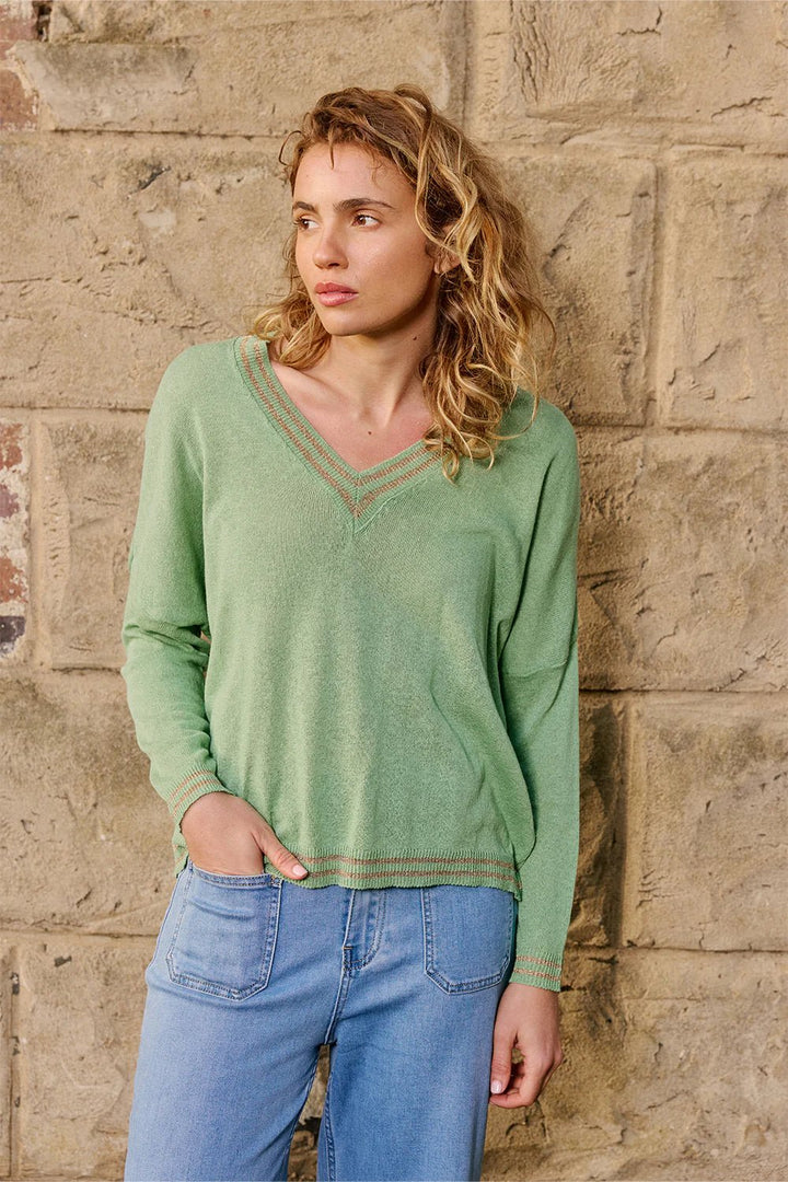 Lurex College Knit - Mint Green Italian Star