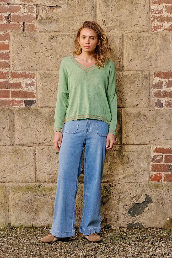 Lurex College Knit - Mint Green Italian Star