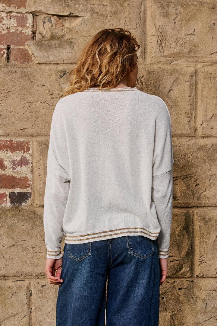 Lurex College Knit - Perla - Light Grey Italian Star
