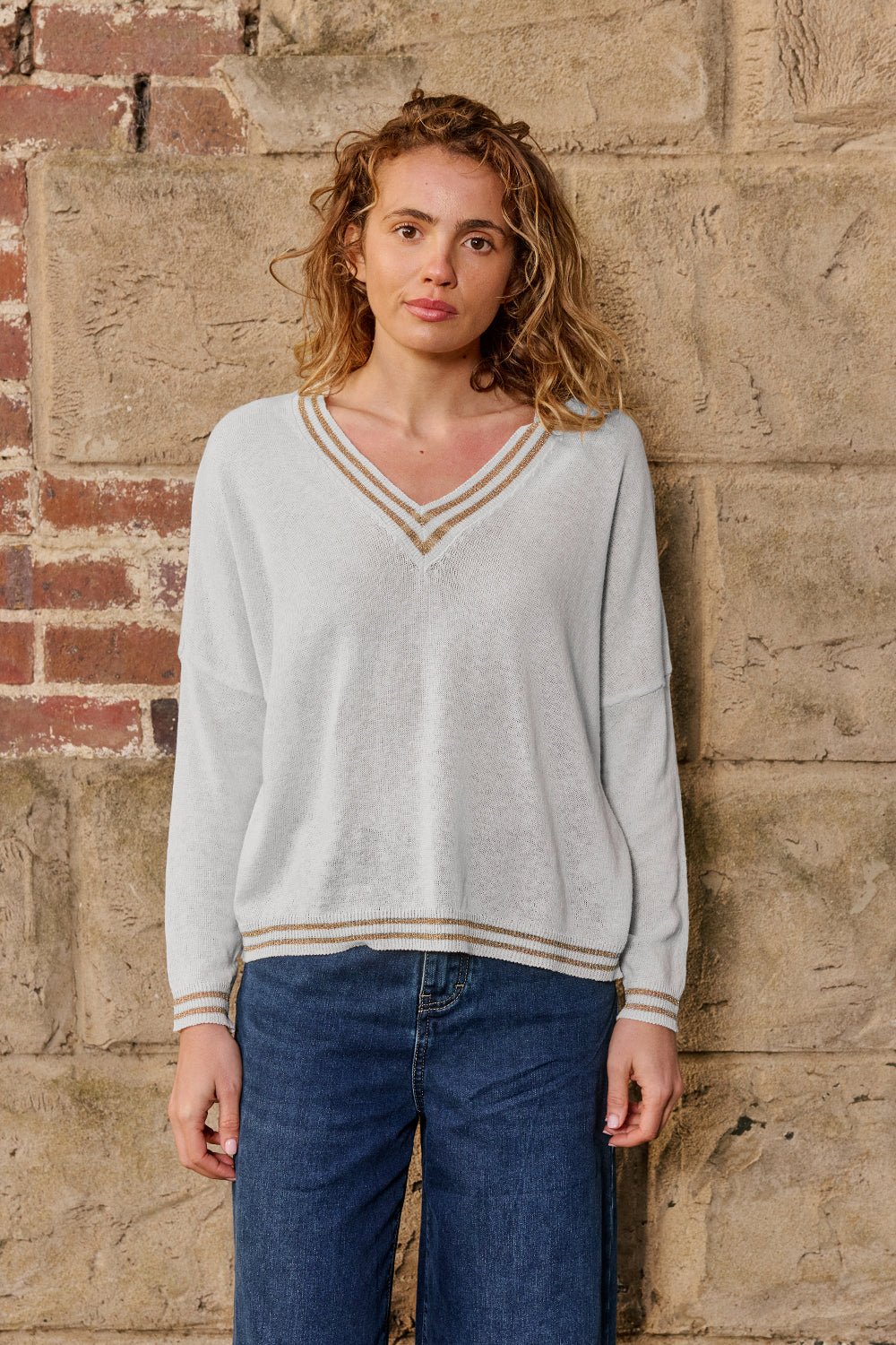 Lurex College Knit - Perla - Light Grey Italian Star