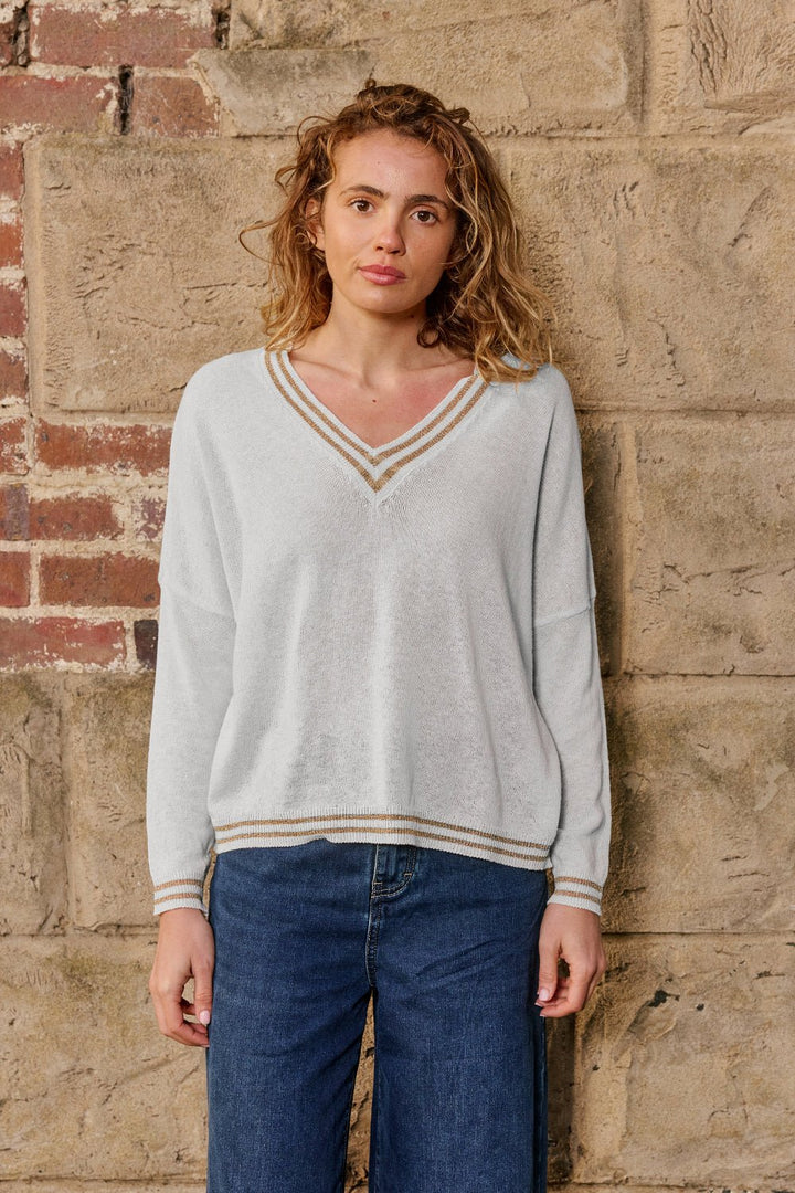 Lurex College Knit - Perla - Light Grey Italian Star
