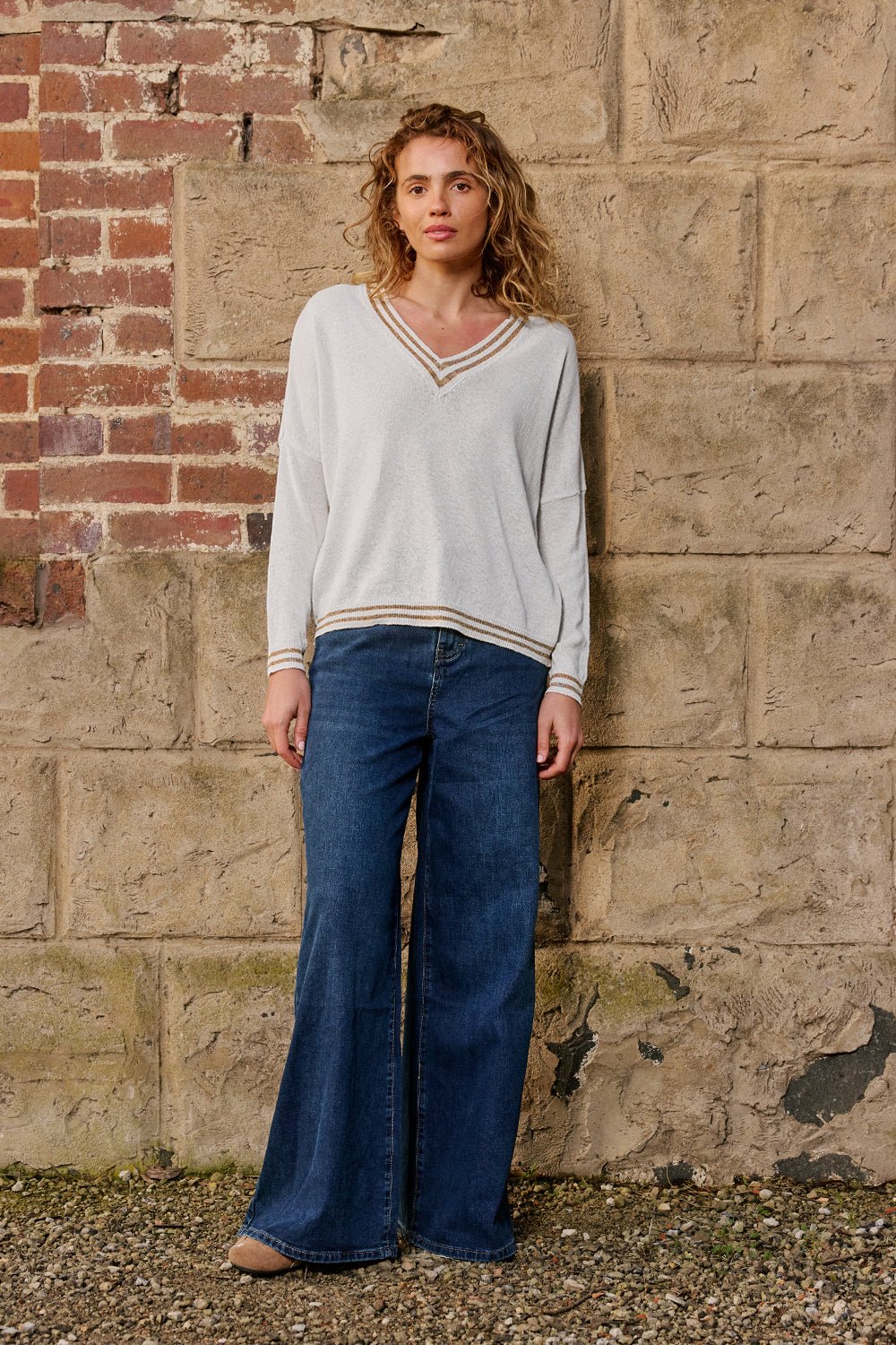 Lurex College Knit - Perla - Light Grey Italian Star