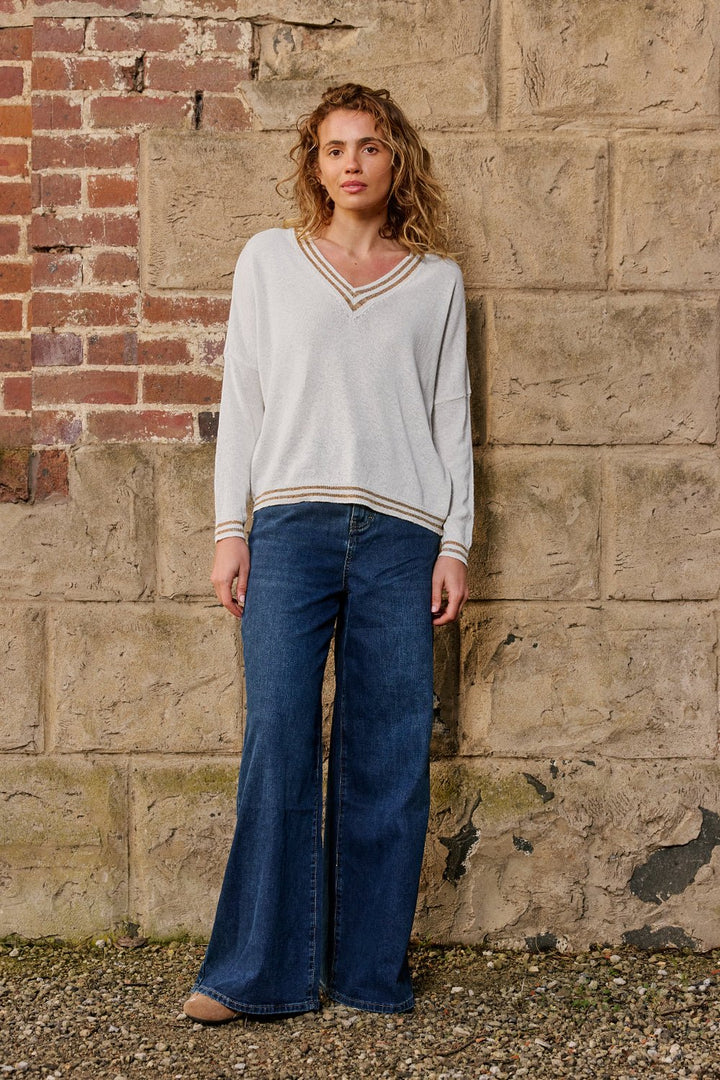 Lurex College Knit - Perla - Light Grey Italian Star