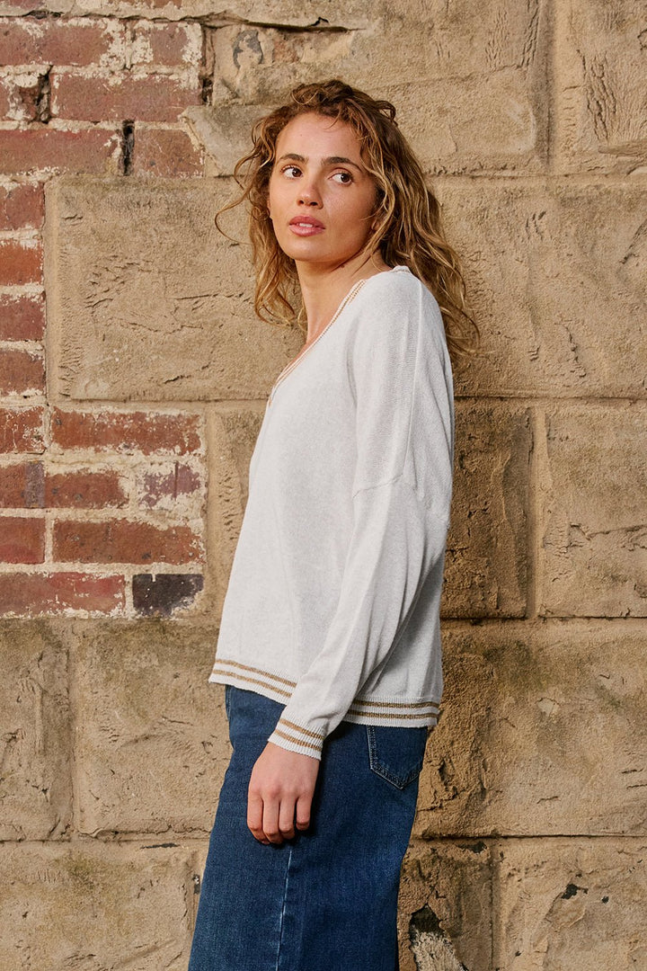 Lurex College Knit - Perla - Light Grey Italian Star