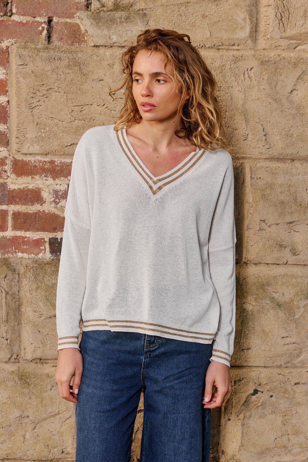 Lurex College Knit - Perla - Light Grey Italian Star