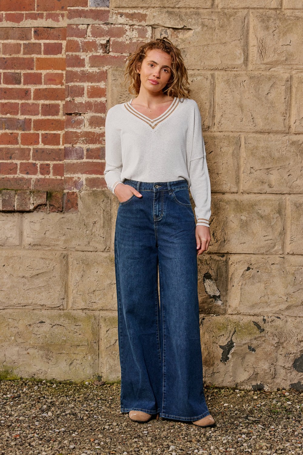 Lurex College Knit - Perla - Light Grey Italian Star