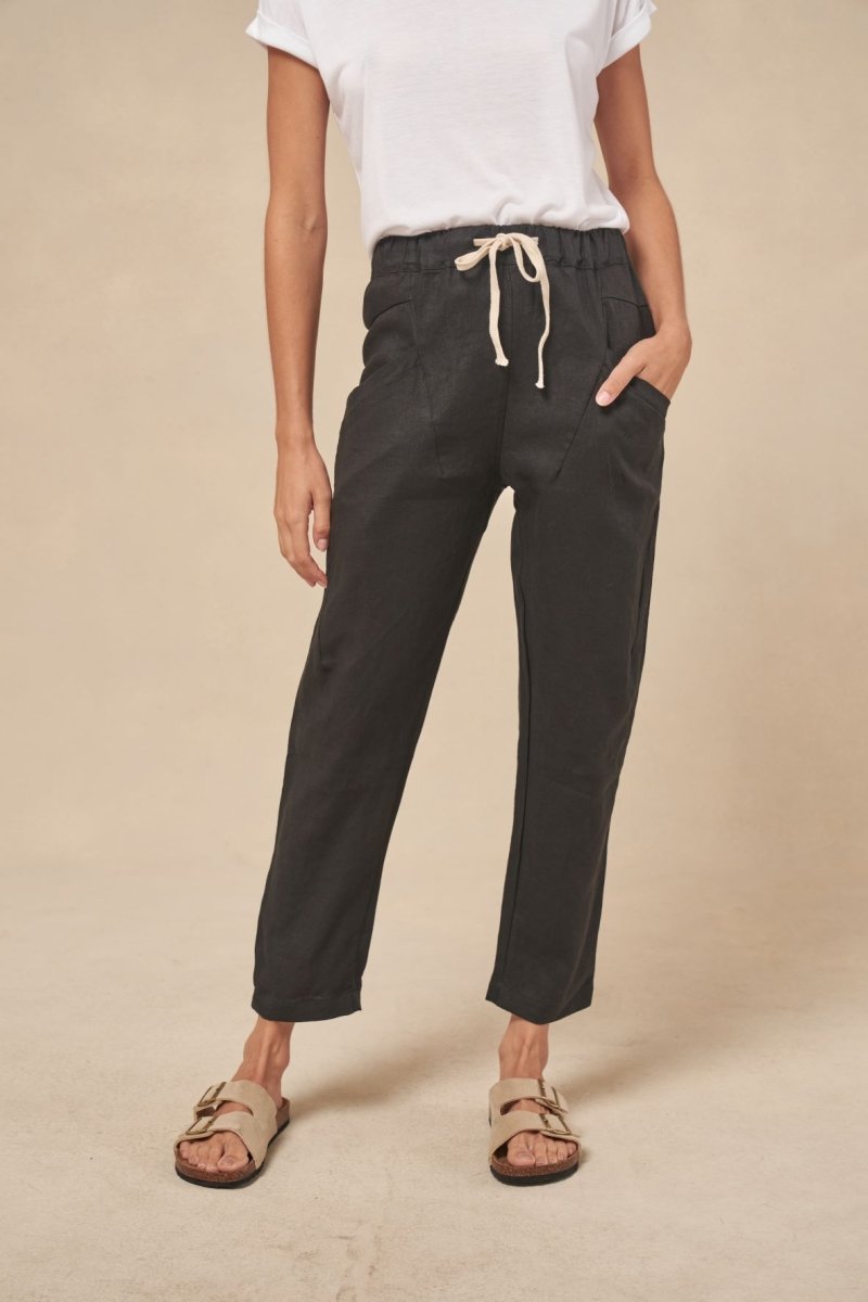 Lux Linen Pants - Black - Stanleyandstone