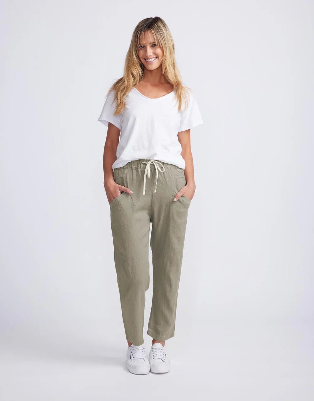 Luxe Linen Pants - Khaki pant Little Lies