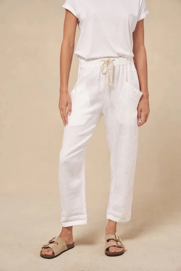 Luxe Linen Pants - white pant Little Lies