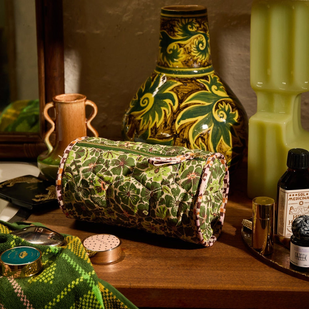 Magnolia Makeup Bag - Cactus Green Cosmetic & Toiletry Bags Sage & Clare