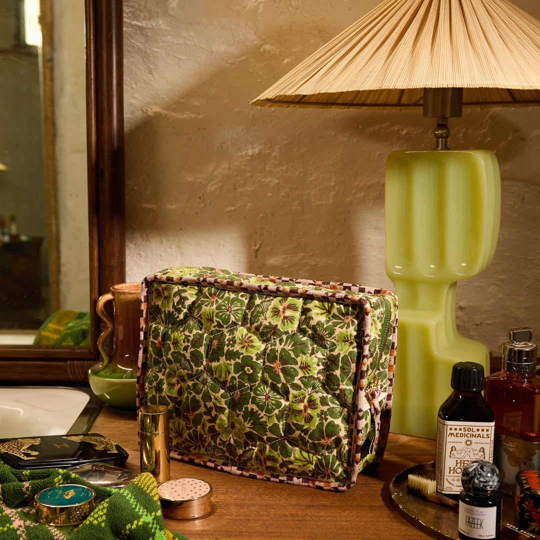 Magnolia Vanity Bag - Cactus Green Cosmetic &amp; Toiletry Bags Sage &amp; Clare
