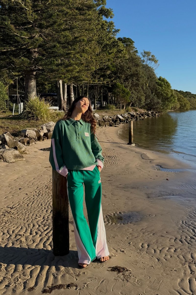 Mallorca Trackpant Sea Green track pants Araminta James