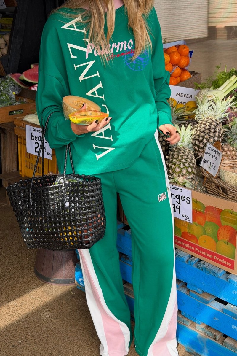 Mallorca Trackpant Sea Green track pants Araminta James