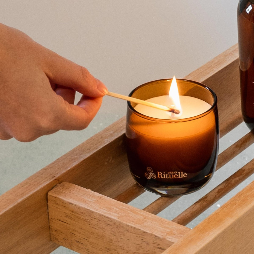 Mandarin, Basil &amp; Lime Scented Soy Candle | 140gm Candle Urban Rituelle