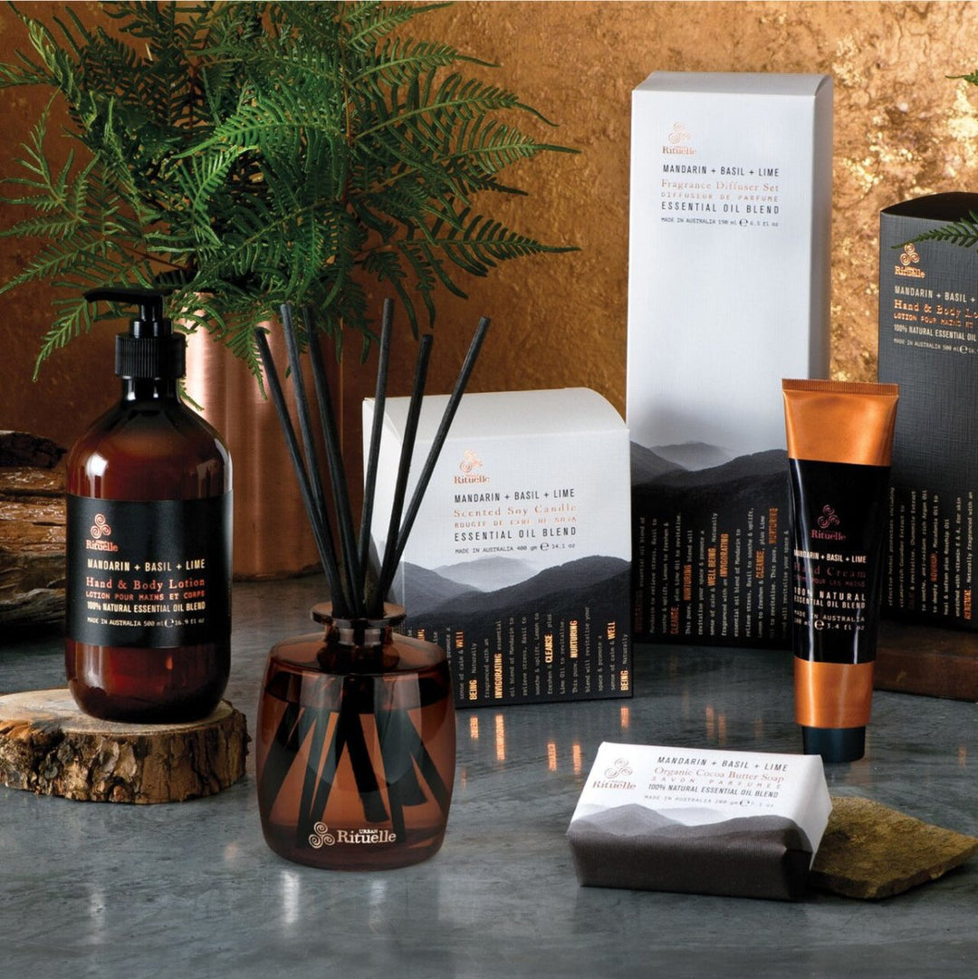Mandarin, Basil &amp; Lime Scented Soy Candle | 140gm Candle Urban Rituelle