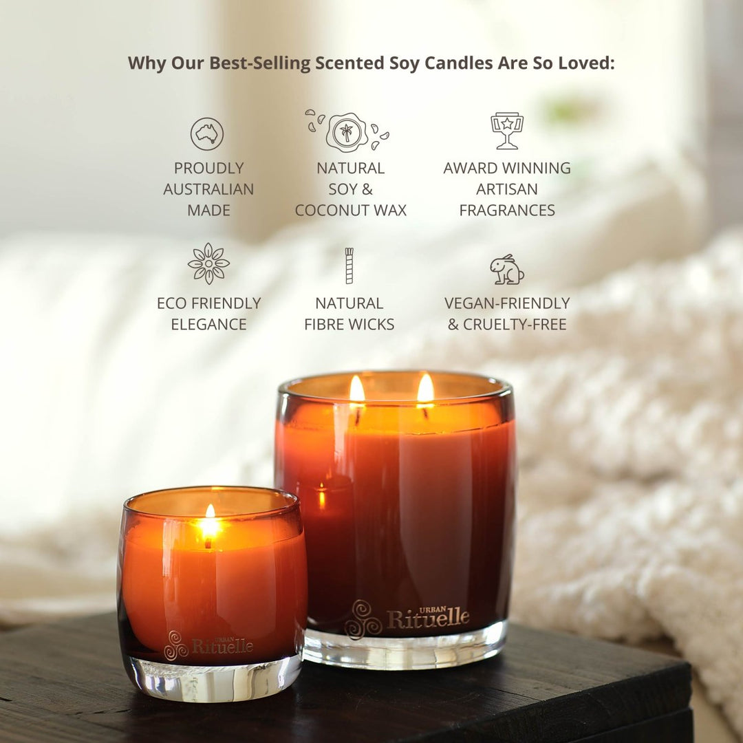 Mandarin, Basil &amp; Lime Scented Soy Candle | 140gm Candle Urban Rituelle