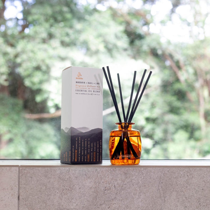 Mandarin, Basil &amp; Lime Mini Fragrance Diffuser Set | 90ml Diffuser Urban Rituelle