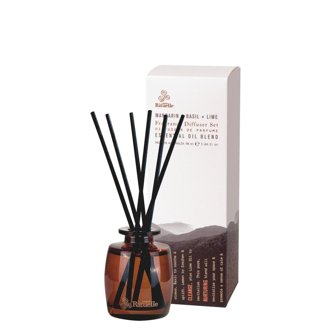 Mandarin, Basil & Lime Mini Fragrance Diffuser Set | 90ml Diffuser Urban Rituelle