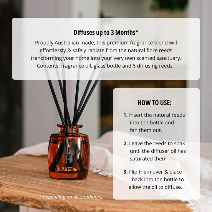 Mandarin, Basil &amp; Lime Mini Fragrance Diffuser Set | 90ml Diffuser Urban Rituelle