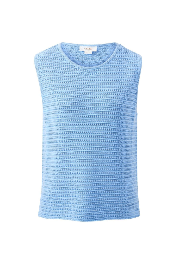 Margot Mesh Knit Tank - Sky Blue tank top Ceres Life