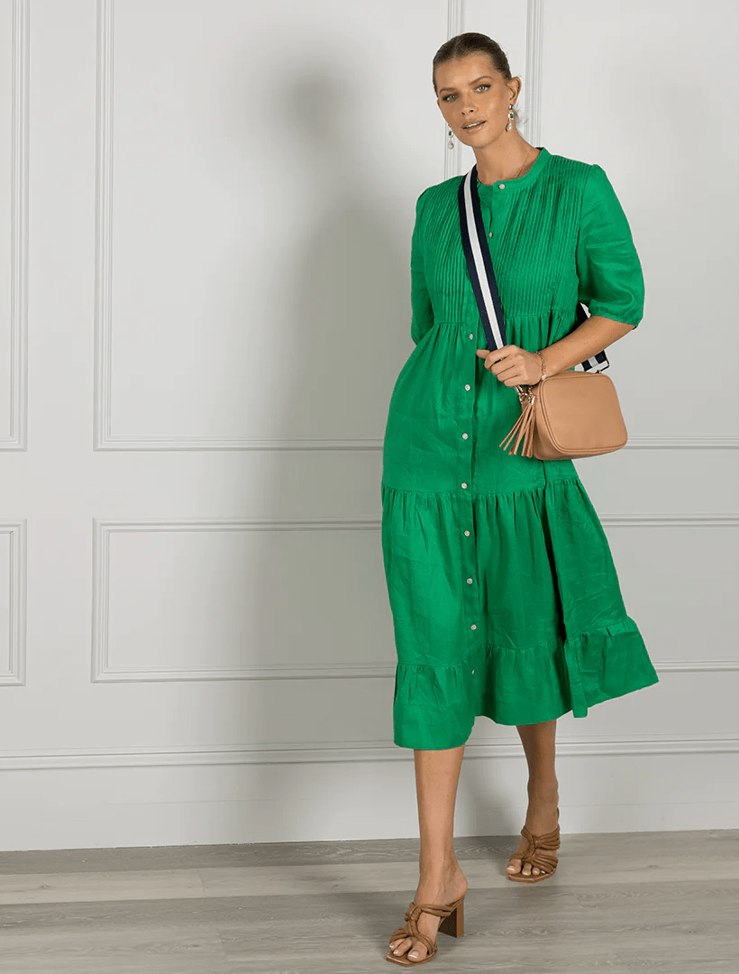 maria linen dress-green Dresses zjoosh