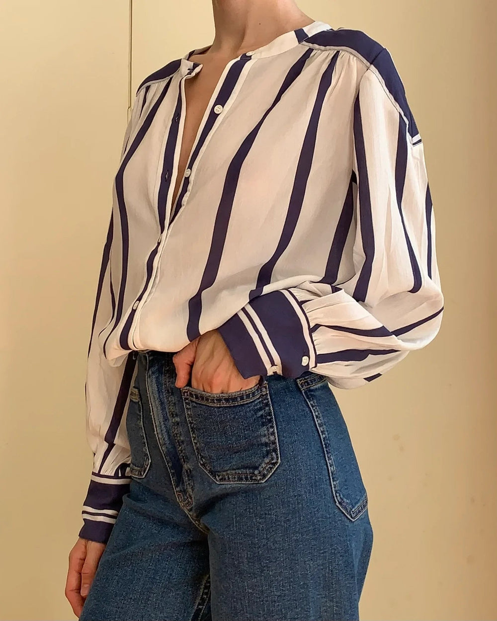Marie Louise Edie Blouse Navy / White Stripe General Marie Louise De Monteray