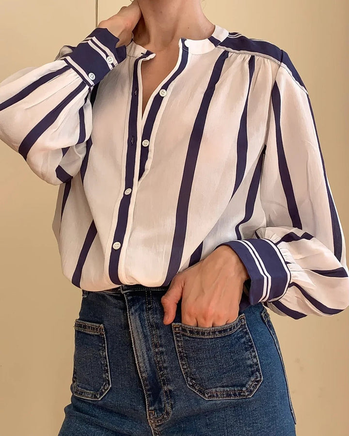 Marie Louise Edie Blouse Navy / White Stripe General Marie Louise De Monteray
