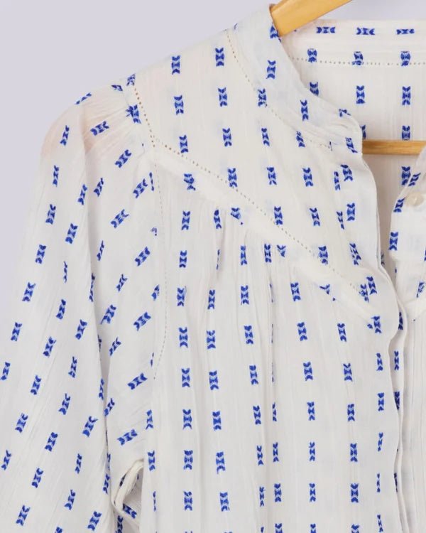 Marie Louise Fille Blouse - Blue Weave General Marie Louise De Monteray