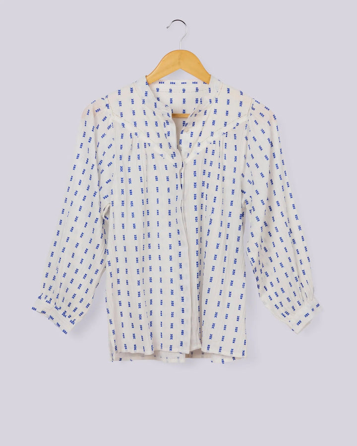 Marie Louise Fille Blouse - Blue Weave General Marie Louise De Monteray
