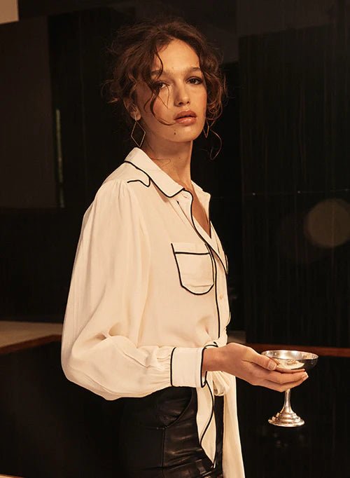 Marie Louise Silke Blouse - Ecru General Marie Louise De Monteray